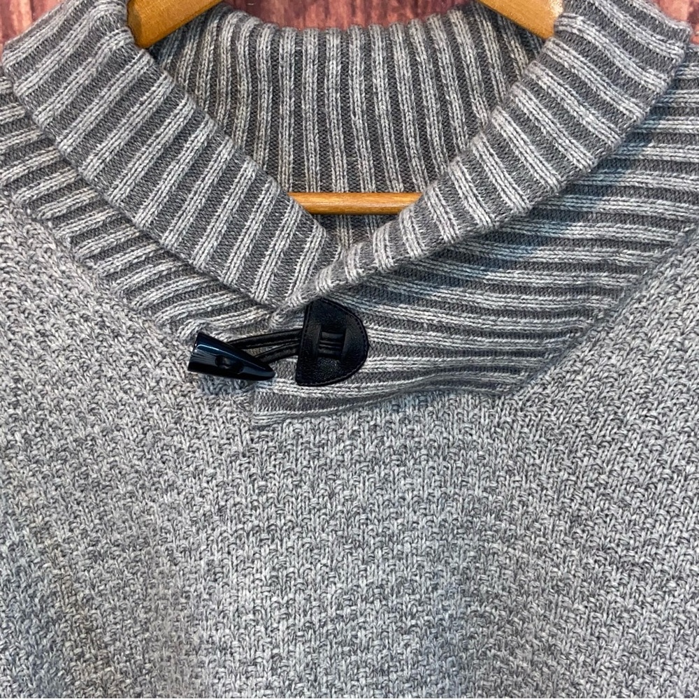 H & M Shawl Neck Wool Blend Gray Knit Sweater - Men’s Large - Picture 8 of 12